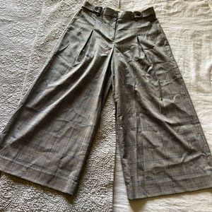 J.Crew High-waisted Wide-leg Trousers Gray/Blue Size 10